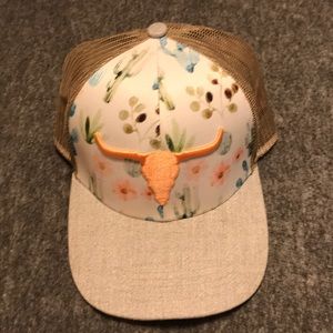 Steer head and floral baseball cap!